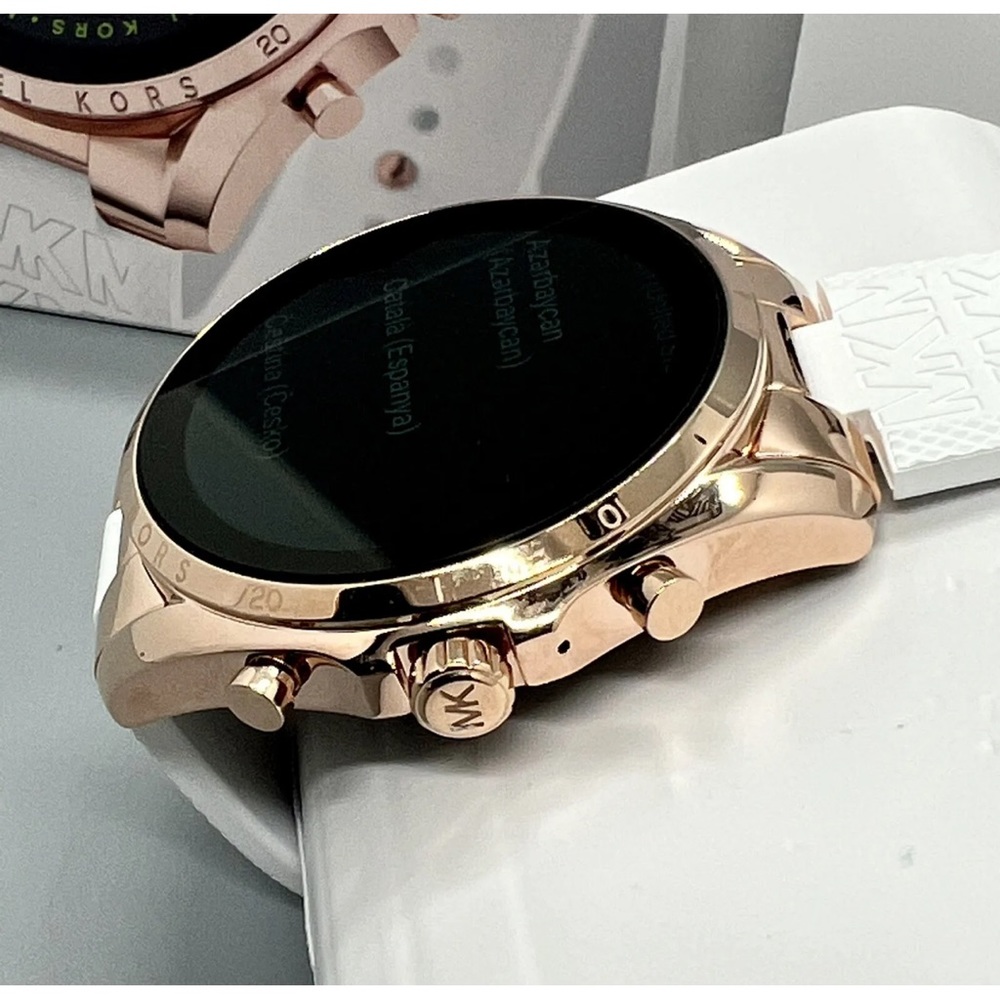 Womens Smartwatch MICHAEL KORS BRADSHAW MKT5153 Silicone White Gold Rose GEN 6 - Picture 4 of 7